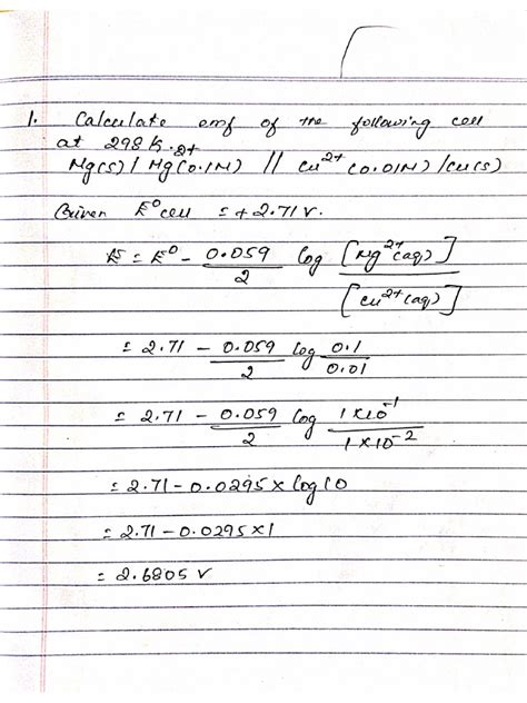 Nernst Equation Problem-1 | PDF