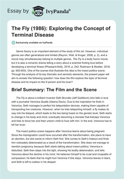 "The Fly" (1986): Exploring the Concept of Terminal Disease - 2602 ...