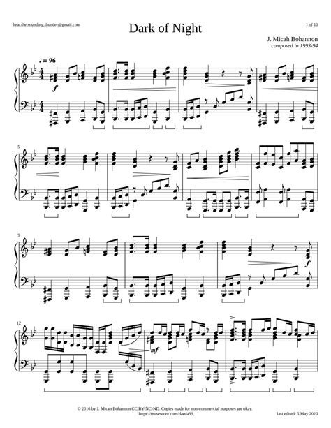 Dark of Night Sheet music | Download free in PDF or MIDI | Musescore.com