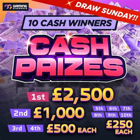 £6,000 Cash Prize (10 winners) - Gaming Giveaways