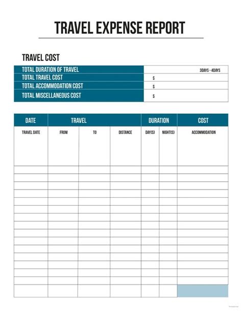 Travel Expense Report Excel | 10+ Expense report template – Monthly, Weekly printable format in ...