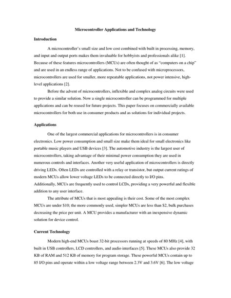 Microcontroller Applications and Technology Introduction A