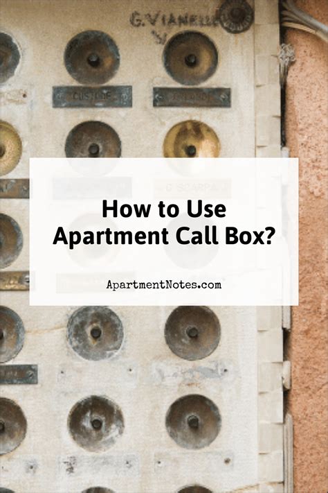 How to Use Apartment Call Box? - Apartment Notes