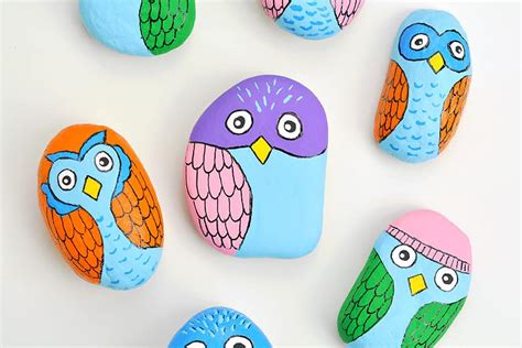 Owl Painted Rocks | Easy Step by Step Owls Rock Painting Tutorial