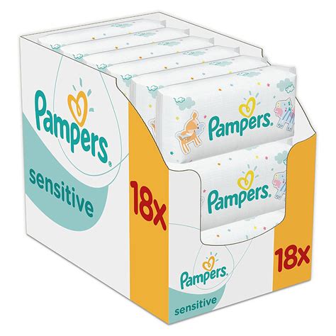 Pampers Sensitive Protect Baby Wipes - Pack of 18 (Total 1008 Wipes ...