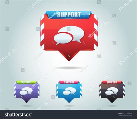 Support Vector Icon Button Stock Vector (Royalty Free) 113763634 | Shutterstock