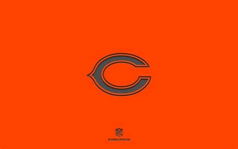 Download wallpapers Chicago Bears, orange background, American football ...