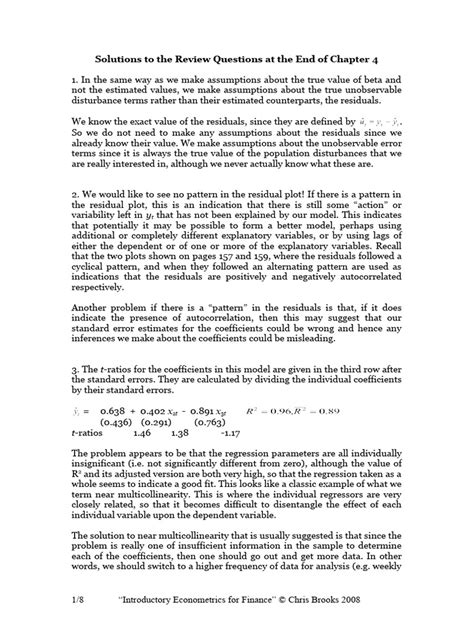 Chapter4 Solutions | PDF | Multicollinearity | Errors And Residuals