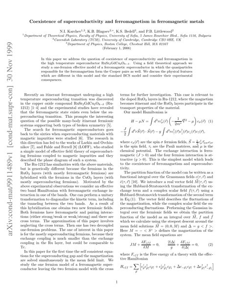 (PDF) Coexistence of Superconductivity and Ferromagnetism in ...