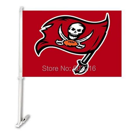 2PC Tampa Bay Buccaneers Football Logo Car Flag-in Flags, Banners ...