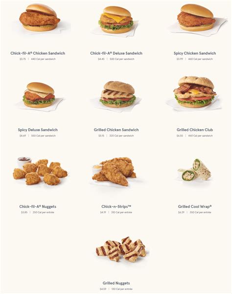 Chick Fil A Menu and Deals