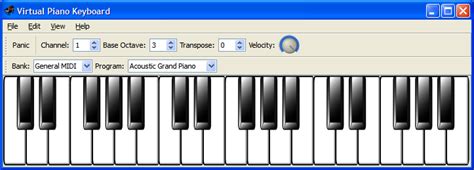 Virtual midi piano keyboard for tutorial - rytemf