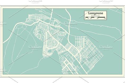 Laayoune Sahara City Map in Retro | Map, City map, Retro