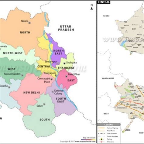 a Delhi map and b area map of Central Delhi (Courtesy: www.mapsindia ...