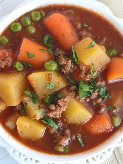 Slow Cooker Hearty Ground Beef Stew - Together as Family