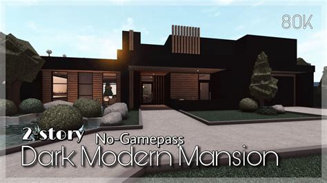 Bloxburg | 2-story Dark Modern Mansion | No-Gamepass | House Speedbuild - YouTube