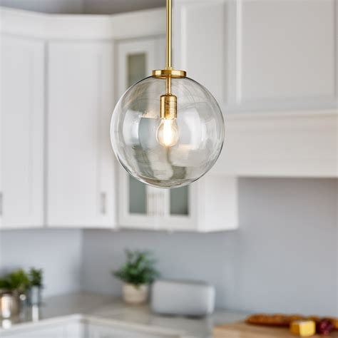 SBOJZM Glass Pendant Light, Vintage Globe Pendant Lighting For Kitchen Island, Adjustable ...