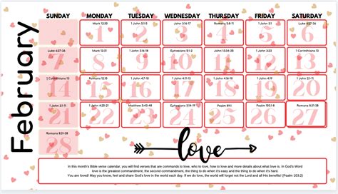 Monthly Bible Verse Calendar- Daily Verse Reading, Printables and ...