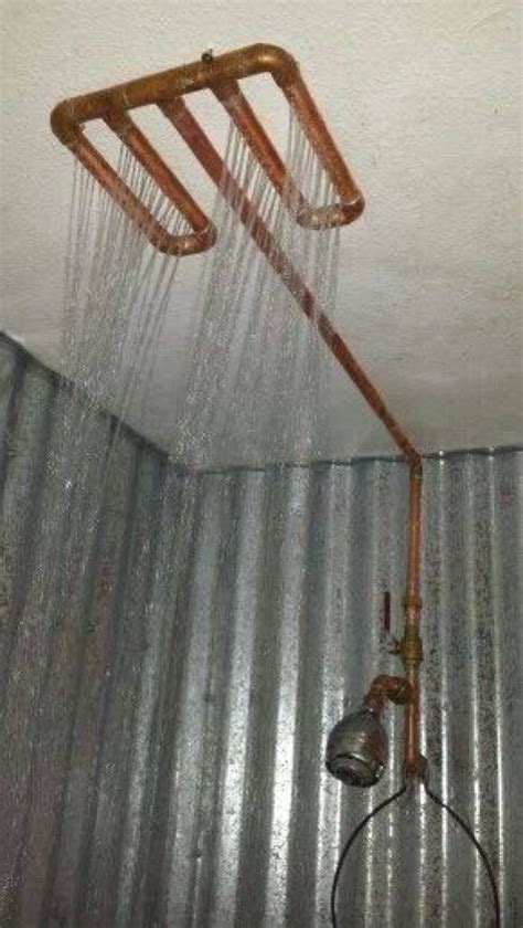 Diy copper piping rain shower head. #outdoorwood | Copper diy, Diy bathroom design, Primitive ...