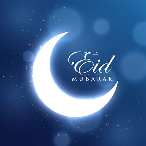 Free Vector | Glowing crescent moon for the eid mubarak festival on ...