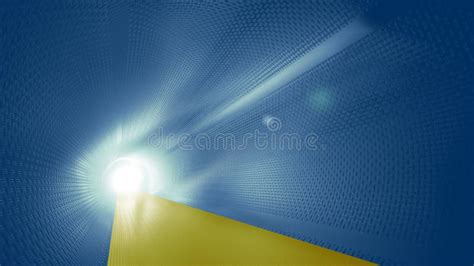 Blue and Yellow Tunnel, the Ukrainian Flag Colors, with a Bright Light ...