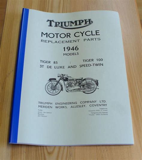 Triumph Parts Book 1946 Tiger 85 Tiger 100 Copy | BRITISH Only Austria Fahrzeughandel GmbH