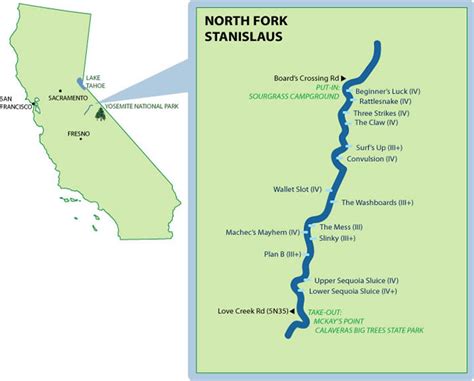 North Fork Stanislaus Mile-By-Mile Map