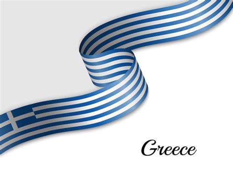 Premium Vector | Waving flag of greece on white