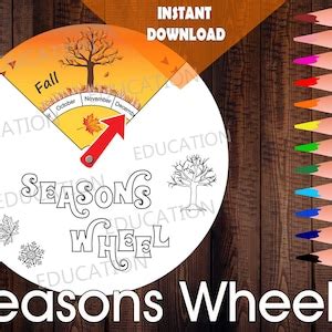 SEASONS WHEEL CALENDAR Season Circle Game Season Spinner Preschool Activity Printable for ...