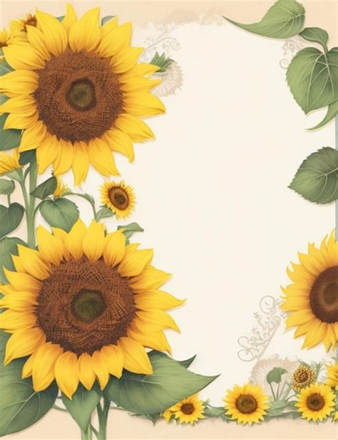 Premium AI Image | Sunflower border vector