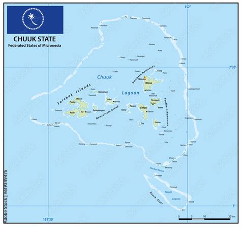 Vector map of Chuuk State, Federated States of Micronesia Stock Vector | Adobe Stock