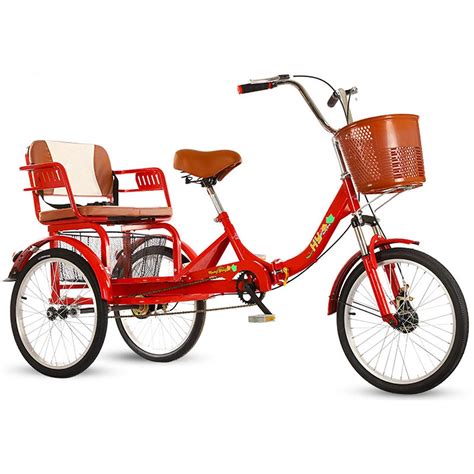 Buy 3 Wheels Bicycle Adult Tricycle with Back Seat Double 20 Inch Trikes Cruise Bike with Low ...