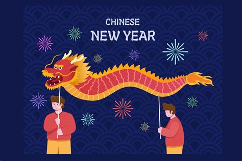 People Celebrate Chinese New Year Dragon Graphic by Delook Creative ...