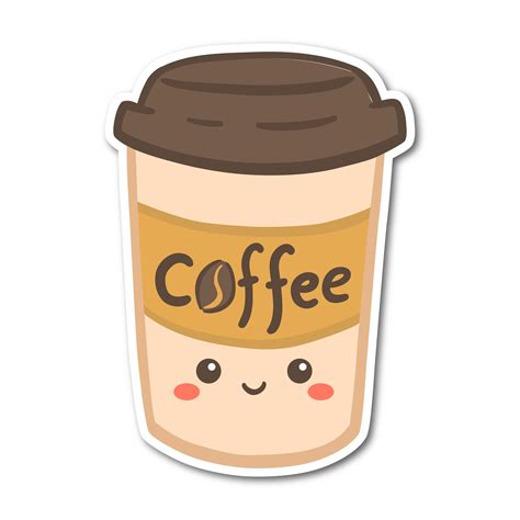 Kawaii Coffee Cup Sticker - Etsy