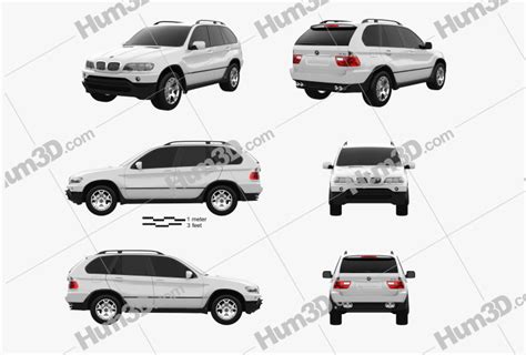 BMW X5 (E53) 2006 Blueprint Template - 3DModels.org