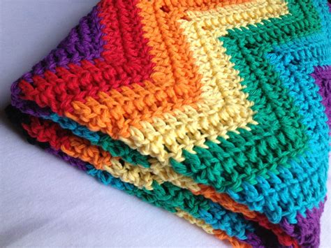 Rainbow rippled crochet afghan. Crib blanket. by SmilingBabyBee