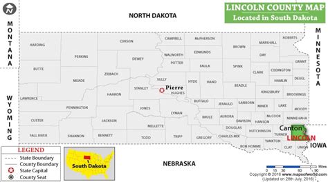 Lincoln County Map, South Dakota