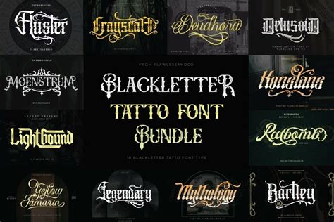 Blackletter Tattoo Font Bundle