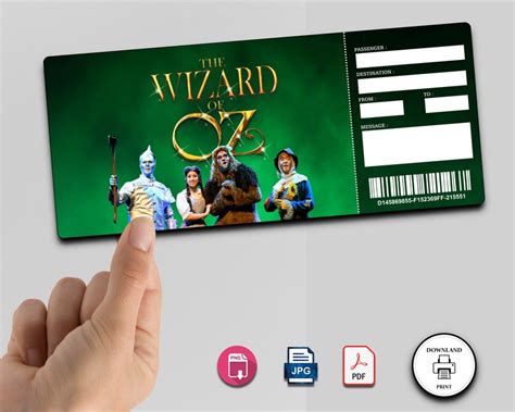 Printable the Wizard of Oz Broadway Surprise Ticket.musical - Etsy