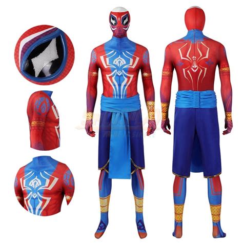 Spider Man India Pavitr Prabhakar Printed Cosplay Costume Suit