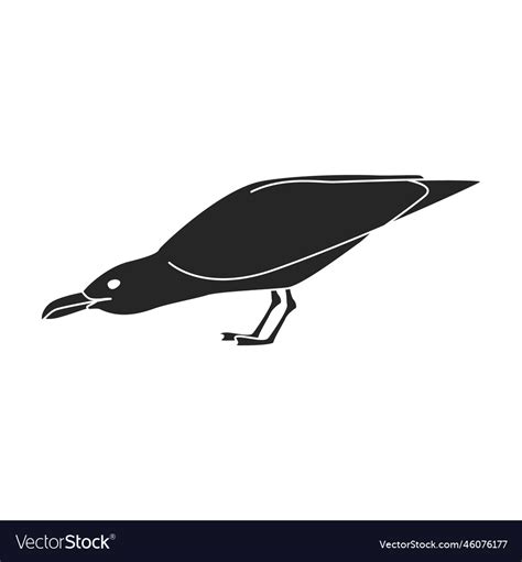 Bird gull iconblack logo isolated Royalty Free Vector Image