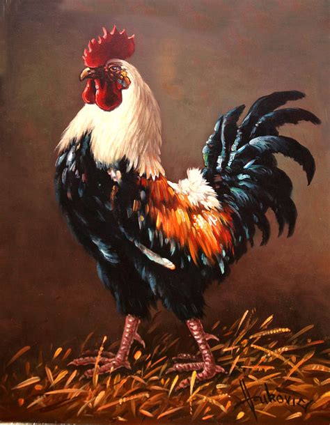 Rooster - The Master Of The Yard Painting by Dusan Vukovic