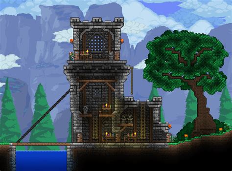 Medieval drawbridge tower : Terraria