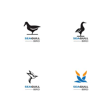 Seagull Bird logo icon vector designs 9806469 Vector Art at Vecteezy