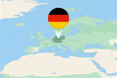 Map Illustration of Germany with the Flag. Cartographic Illustration of Germany and Neighboring ...