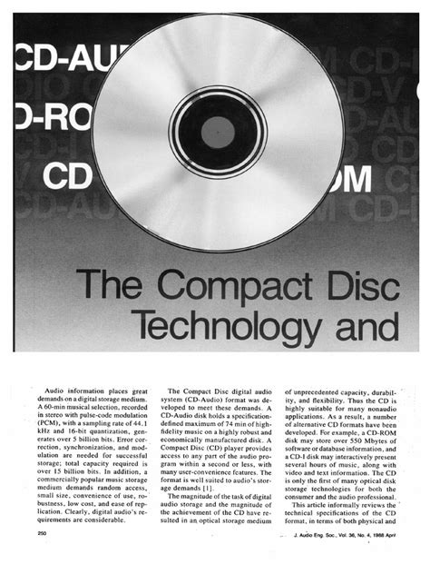 The Compact Disc Formats Technology and Applications - KenPolhmann ...