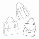 Premium Vector  Womens purse Or handbag Outline For coloring On A sketch template