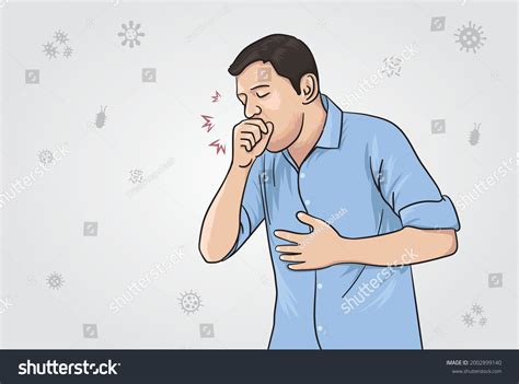 Older Person Coughing Clipart