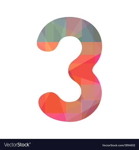 Colorful number three Royalty Free Vector Image