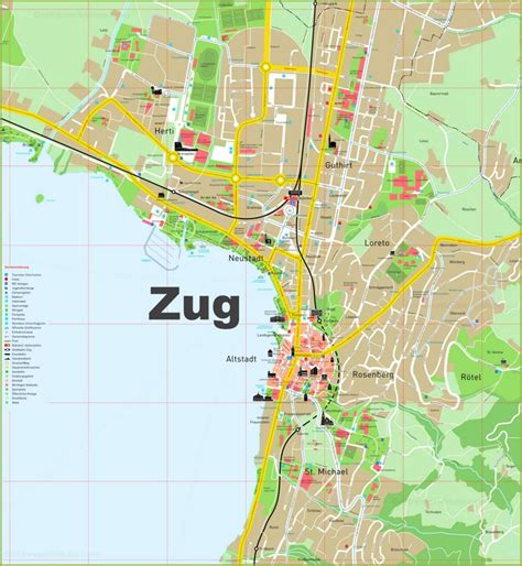 Zug Tourist Map - Ontheworldmap.com